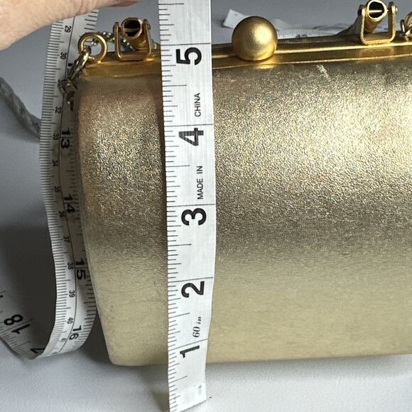 Rare Inge Christopher Soft Gold Metal Evening Clutch, Cocktail Minaudière Purse - Picture 14 of 16